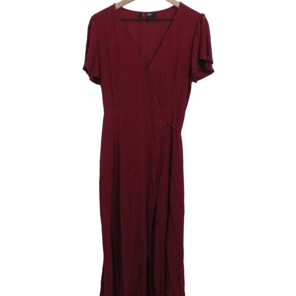 Lulu's Dresses & Skirts - Lulus Women Sz L Burgundy Red Heart of Marigold Maxi Wrap Dress Flowy Sleeve